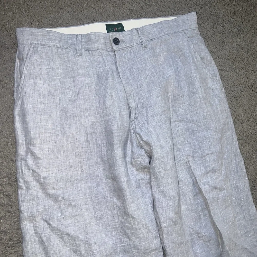 J Crew Oarsman Pants Mens 31x32 Gray Linen Lightweight Beach Casual Summer